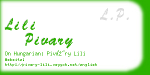 lili pivary business card